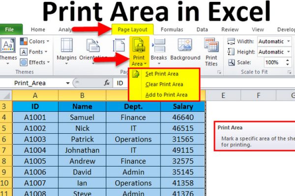 Học tin học văn phòng cấp tốc tại Thanh Hóa Trung tâm đào tạo tin học văn phòng tốt nhất tại Thanh Hóa -Trung tâm ATC hướng dẫn cách: In 1 vùng tuỳ chọn trong excel. Khi bạn không muốn in toàn bộ bảng Excel mà  chỉ muốn in 1 phần thông tin trong bảng tính (hay còn gọi là in khu vực) thì chúng ta sẽ thực hiện như sau (Đây là mình đang thực hiện trên Excel 2010, các phiên bản khác thì các bạn cũng làm tương tự nhé):