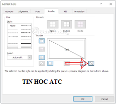 Học tin học cấp tốc ở thanh hóa Bạn cần phân chia một ô thành 2 phần để thể hiện hai nôi dung của cột và hàng, cách làm thế nào? Mời 