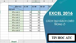 Học tin học cấp tốc ở thanh hóa Bạn cần phân chia một ô thành 2 phần để thể hiện hai nôi dung của cột và hàng, cách làm thế nào? Mời