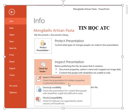 Hoc tin hoc tai thanh hoa Bạn muốn bảo mật thông tin thuyết trình Powerpoint? Tin học ATC xin chia sẽ cách làm dễ áp dụng sau đây nhé!