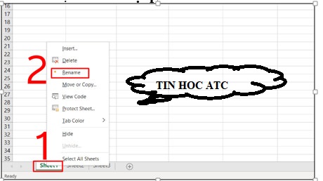 Trung tâm tin học tại thanh hóa Bài viết hôm nay tin học ATC sẽ hướng dẫn bạn cách đổi tên nhanh nhiều sheet trong excel cực kỳ đơn giản nhé!