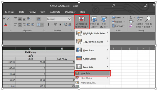 Cách tô màu dòng có điều kiện trong Excel trong 1 nốt nhạc