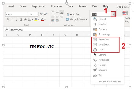 Học tin học văn phòng tại Thanh Hóa Cách định dạng ngày, tháng trong excel đơn giản nhất sẽ được tin học ATC hướng dẫn trong bài viết 