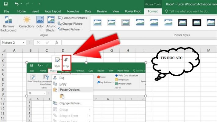 Trung tam dao tao tin hoc o Thanh Hoa Bạn chèn hình ảnh và muốn cắt ảnh trong excel cho vừa với nội dung? Tin học ATC sẽ hướng dẫn các 