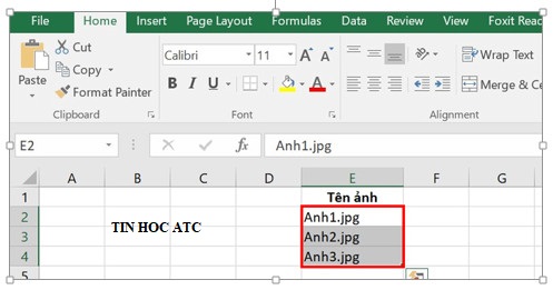 Học tin học văn phòng ở Thanh Hóa Có nhiều cách để chèn ảnh vào excel, hôm nay tin học ATC xin chia sẽ đến bạn đọc 2 cách dễ áp dụng sau 