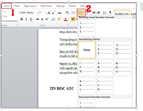 Hoc tin hoc van phong tai Thanh Hoa Bạn muốn tắt bullet and numbering trong word vì chúng khiến cho bạn khó chịu khi soạn thảo