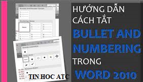 Hoc tin hoc van phong tai Thanh Hoa Bạn muốn tắt bullet and numbering trong word vì chúng khiến cho bạn khó chịu khi soạn thảo