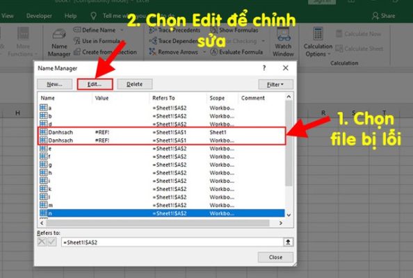 Học tin học tại thanh hóa Khi file của bạn xuất hiện lỗi Name Conflict, bạn hãy xử lý như sau nhé!Lỗi Name Conflict trong Excel là lỗi gì?